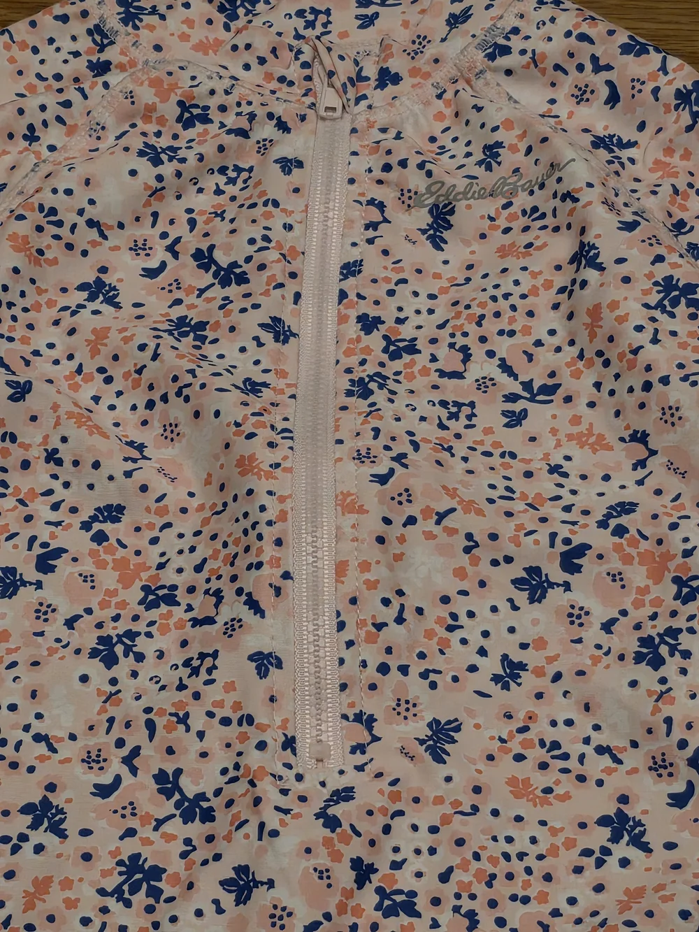 Eddie Bauer Pink and Navy Floral Kids Swim Rashguard